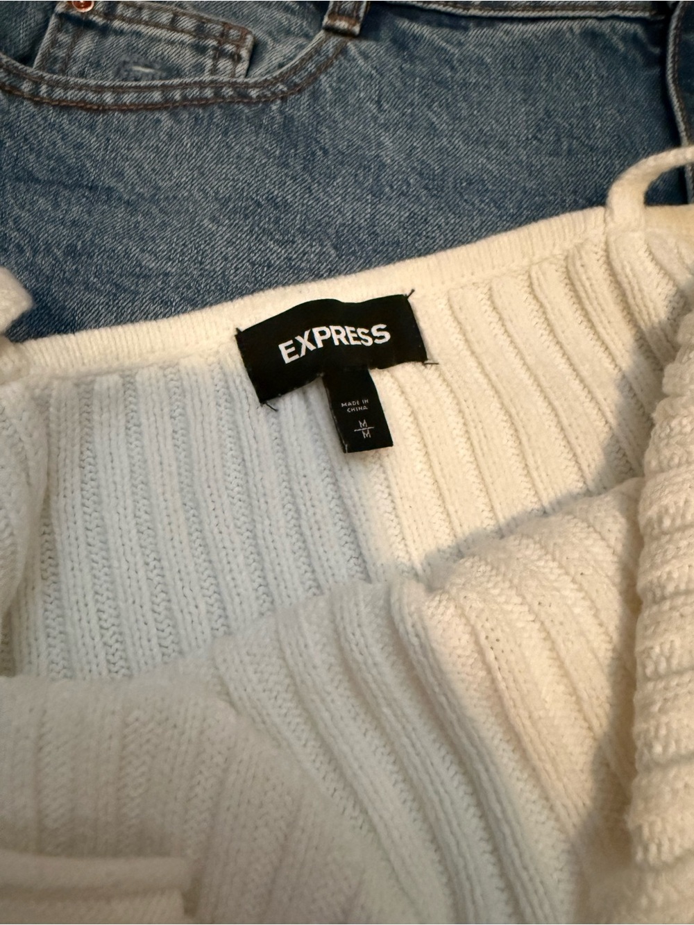 Express White Ribbed Cami - Picture 3 of 4